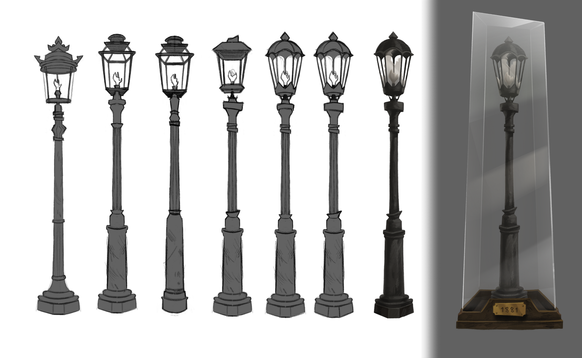 Concept art: Alfie's lamp post