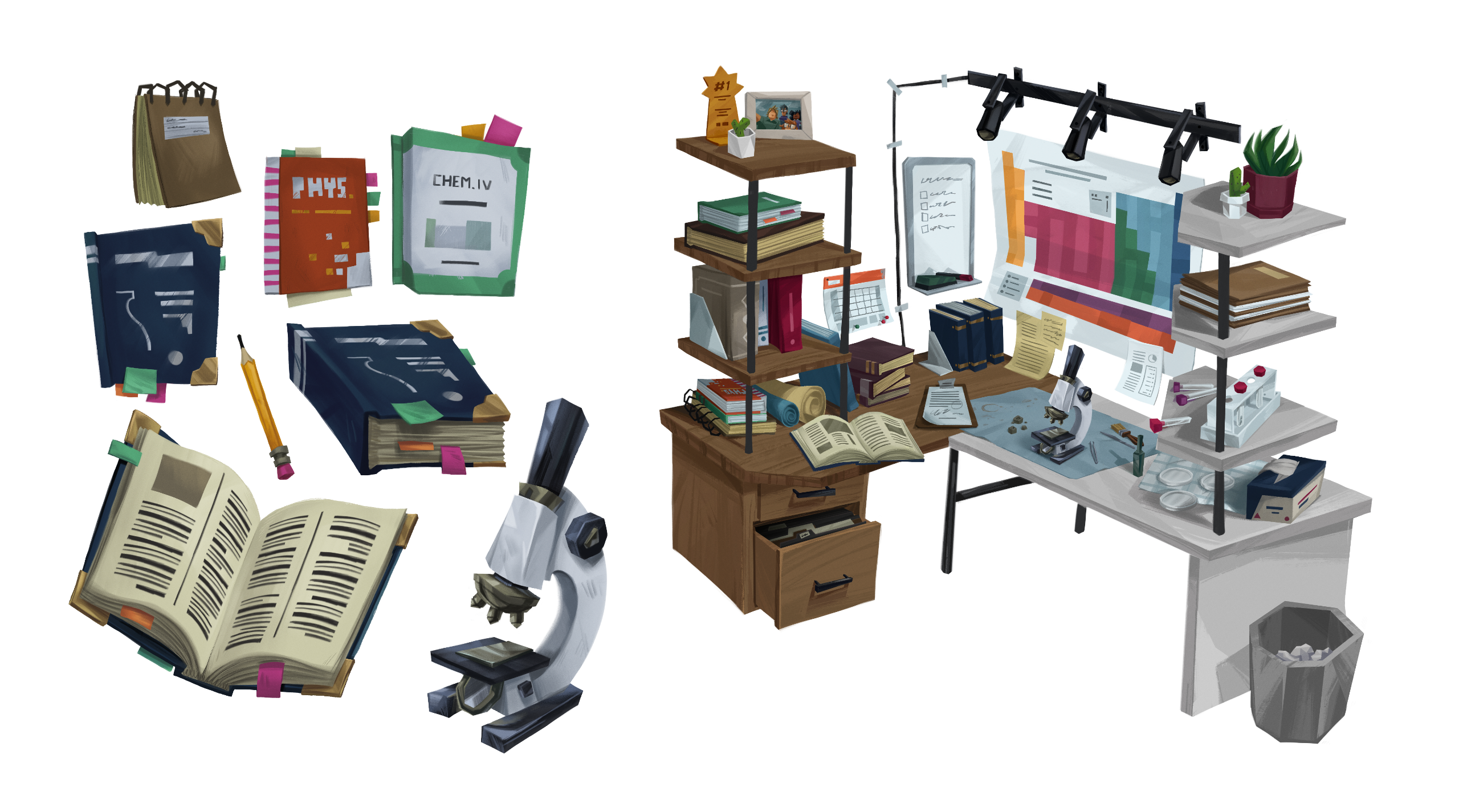 Concept Art: Juniper's study desk