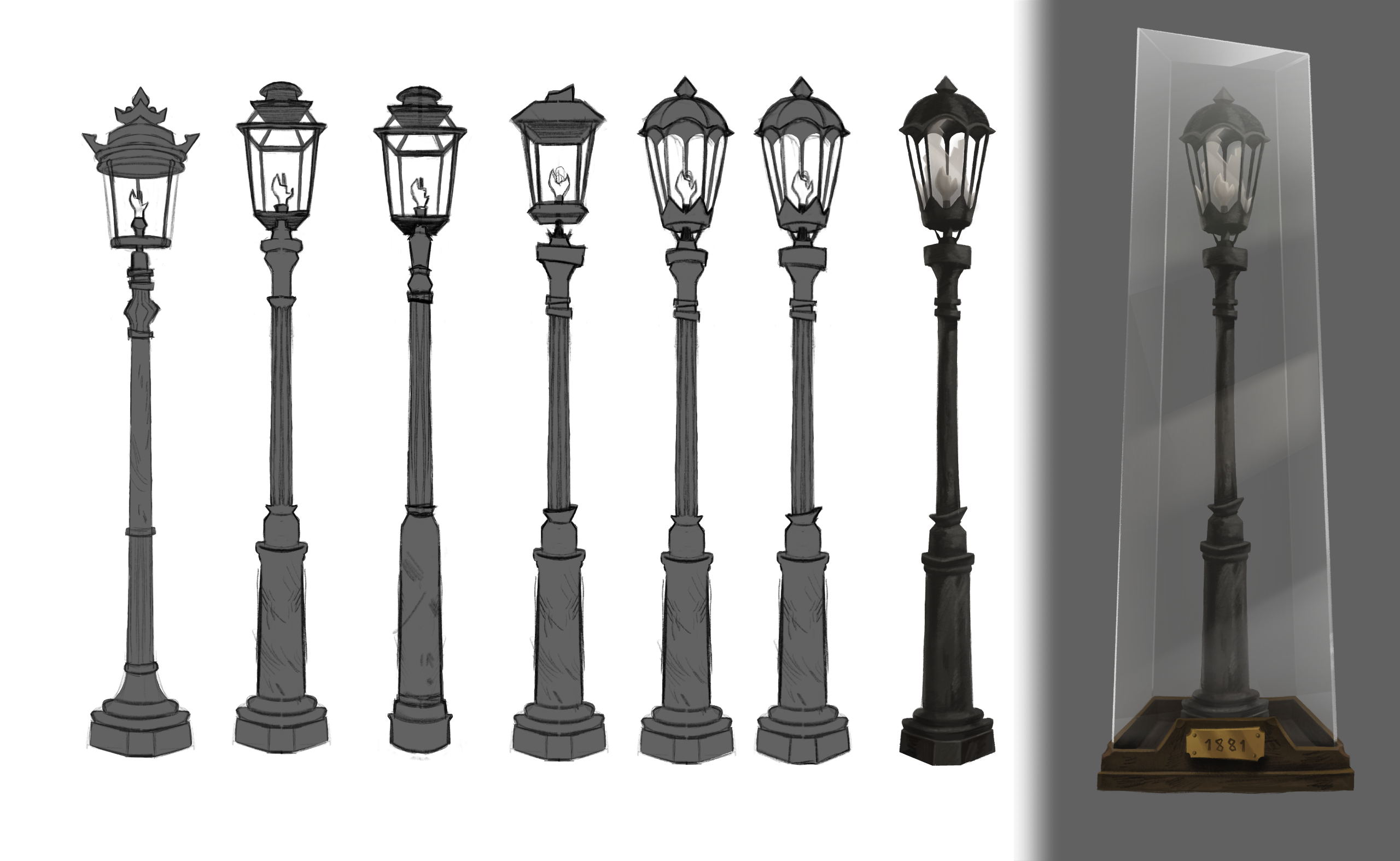 Concept art: Alfie's lamp post