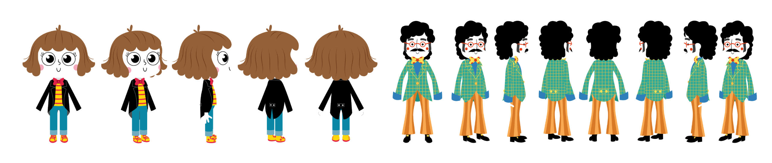 Sol and Gil turnarounds. These served as reference for their stop-motion dolls.